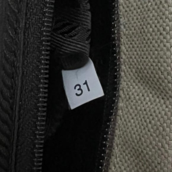 Prada Cinghiale Trimmed Beige Canapa Bowler Bag Camel Leather Handles - Picture 7 of 7